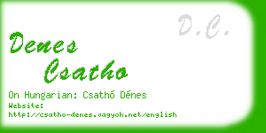 denes csatho business card